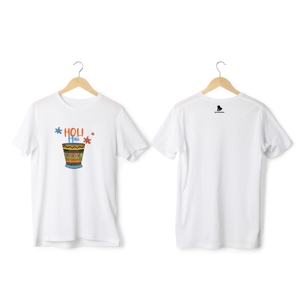 Greys&Blues Hues Pima Round Neck T-Shirt - White